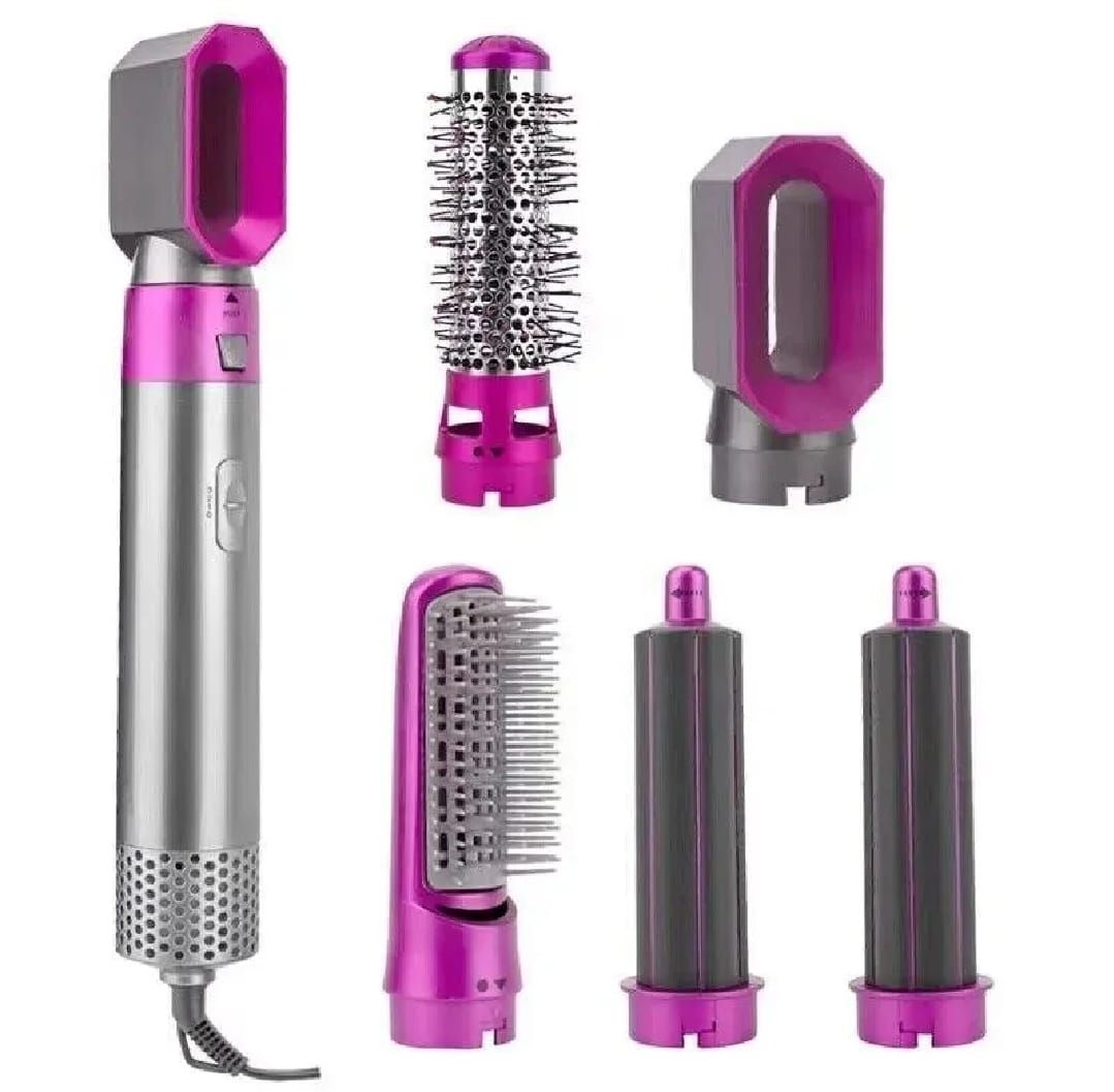 High Quality 5 In 1 Hair Styler Brush | Hair Straightener, Curler, Blow Dryer