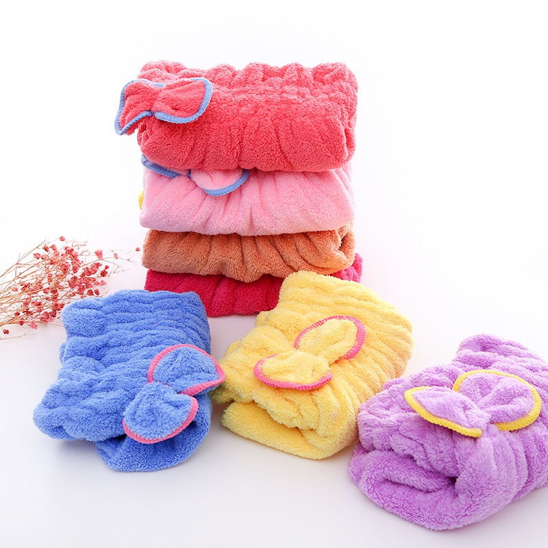 Pack of 2 - Soft Microfiber Flower Cap Towel for Women